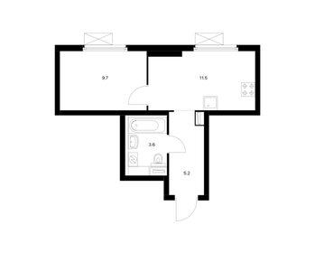 Квартира 30 м², 1-комнатная - изображение 1