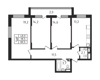 91 м², 3-комнатная квартира 11 500 000 ₽ - изображение 96