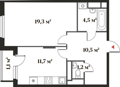 Квартира 48,3 м², 1-комнатная - изображение 1