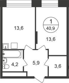 40,9 м², 1-комнатная квартира 10 857 380 ₽ - изображение 55