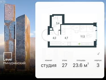 Квартира 23,6 м², студия - изображение 1