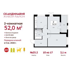 52,7 м², 2-комнатная квартира 15 400 000 ₽ - изображение 97