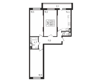 91 м², 3-комнатная квартира 11 500 000 ₽ - изображение 85