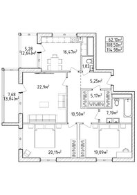 Квартира 115 м², 4-комнатная - изображение 1