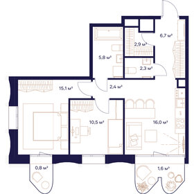 Квартира 64,1 м², 2-комнатная - изображение 1