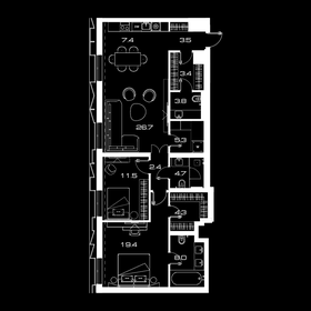 100,6 м², 2-комнатная квартира 57 342 000 ₽ - изображение 43