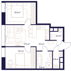 64,1 м², 2-комнатная квартира 33 147 400 ₽ - изображение 79