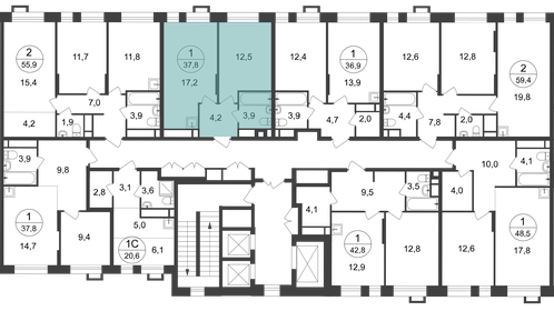 37,5 м², 1-комнатная квартира 9 299 999 ₽ - изображение 2