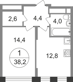 38 м², 1-комнатная квартира 10 990 000 ₽ - изображение 112