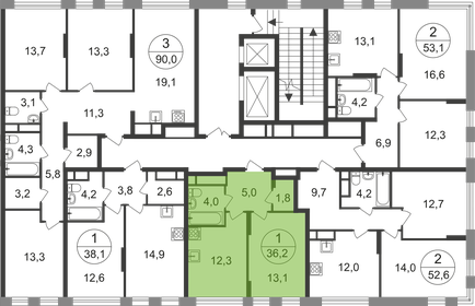 Квартира 36,2 м², 1-комнатная - изображение 2