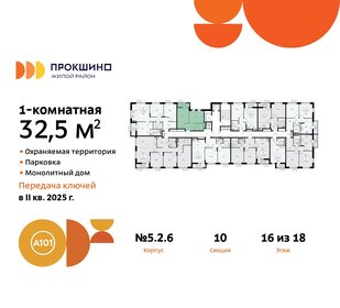 Квартира 32,5 м², 1-комнатная - изображение 2