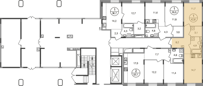 45,5 м², 1-комнатная квартира 12 972 588 ₽ - изображение 98