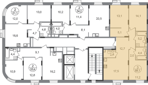 79,4 м², 3-комнатная квартира 23 600 000 ₽ - изображение 94