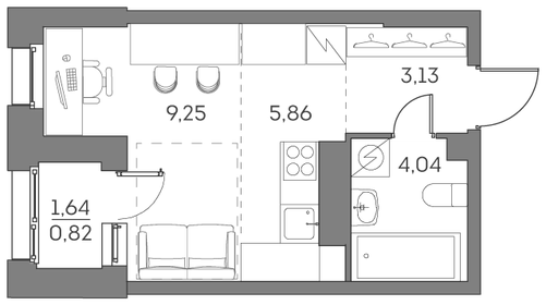 15,4 м², апартаменты-студия 5 100 000 ₽ - изображение 135