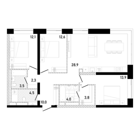 108 м², 3-комнатная квартира 36 800 000 ₽ - изображение 150