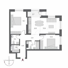 Квартира 75,1 м², 3-комнатная - изображение 3