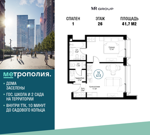 41 м², 1-комнатная квартира 18 000 000 ₽ - изображение 160