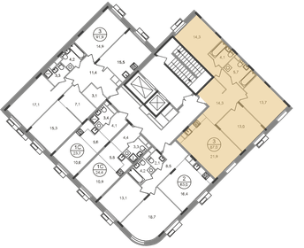 96,8 м², 3-комнатная квартира 26 390 284 ₽ - изображение 29