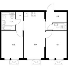 Квартира 50,9 м², 2-комнатная - изображение 5