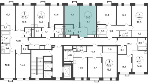 Квартира 40,2 м², 1-комнатная - изображение 2