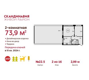 75 м², 2-комнатная квартира 18 000 000 ₽ - изображение 102