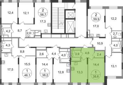 38 м², 1-комнатная квартира 11 500 000 ₽ - изображение 22