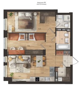 Квартира 61,2 м², 3-комнатная - изображение 2