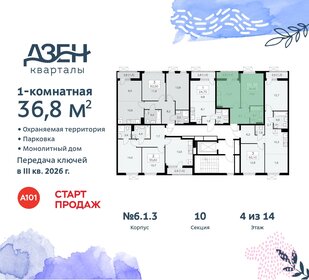 Квартира 36,8 м², 1-комнатная - изображение 2