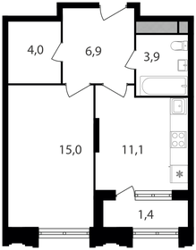 43 м², 1-комнатная квартира 13 420 300 ₽ - изображение 14