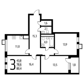 80,4 м², 3-комнатная квартира 18 918 120 ₽ - изображение 92