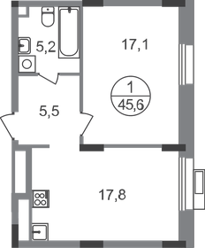 45,5 м², 1-комнатная квартира 12 972 588 ₽ - изображение 86