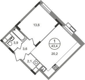 45,5 м², 1-комнатная квартира 12 972 588 ₽ - изображение 70