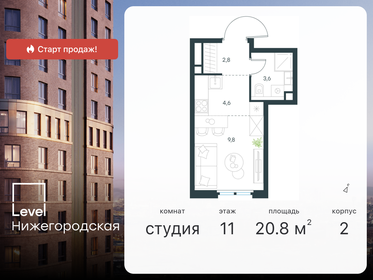 17 м², квартира-студия 6 495 000 ₽ - изображение 141