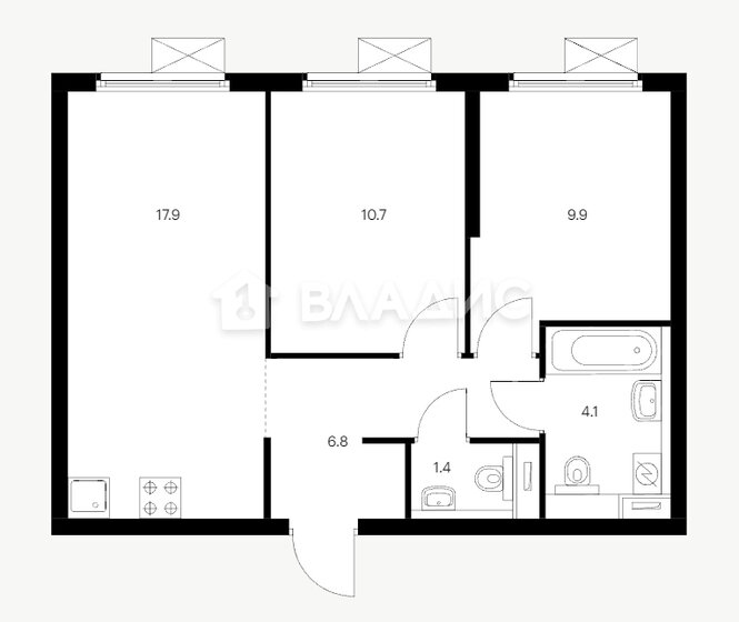 50 м², 2-комнатная квартира 15 499 000 ₽ - изображение 1