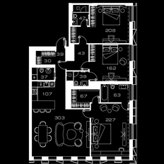 Квартира 141,5 м², 3-комнатная - изображение 2