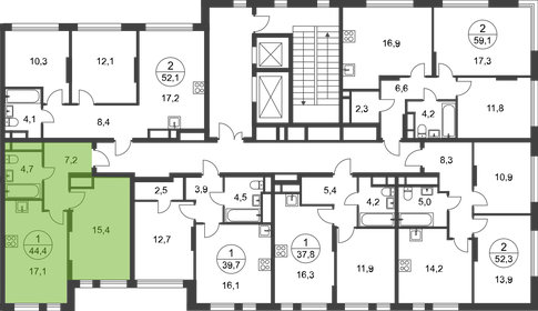 44,4 м², 1-комнатная квартира 13 736 312 ₽ - изображение 91