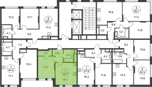 44,4 м², 1-комнатная квартира 13 736 312 ₽ - изображение 110