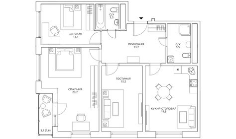 90,6 м², 2-комнатная квартира 45 000 000 ₽ - изображение 131