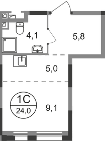 24 м², квартира-студия 8 650 000 ₽ - изображение 113
