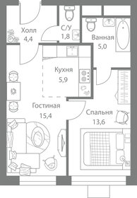 44,5 м², 2-комнатная квартира 11 500 000 ₽ - изображение 95