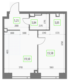 52,8 м², 1-комнатные апартаменты 23 000 000 ₽ - изображение 110