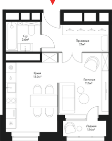 43,4 м², 2-комнатная квартира 11 500 000 ₽ - изображение 177