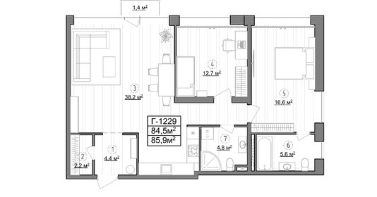 32,8 м², 1-комнатная квартира 9 400 000 ₽ - изображение 116