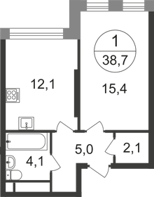 38 м², 1-комнатная квартира 10 990 000 ₽ - изображение 23