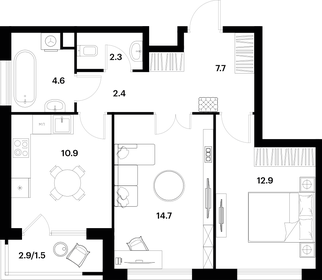 62,5 м², 2-комнатная квартира 28 550 280 ₽ - изображение 97