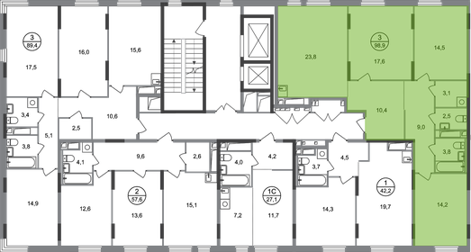 Квартира 98,9 м², 3-комнатная - изображение 2