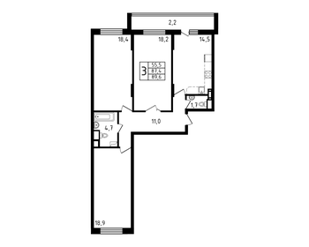 91 м², 3-комнатная квартира 11 500 000 ₽ - изображение 93