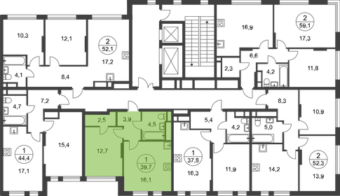 44,4 м², 1-комнатная квартира 13 736 312 ₽ - изображение 112