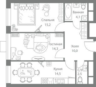 61,2 м², 2-комнатная квартира 15 651 900 ₽ - изображение 71