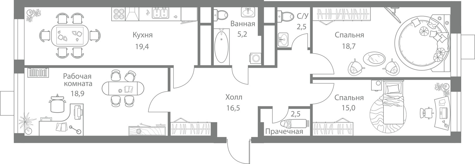 98,7 м², 3-комнатная квартира 22 898 400 ₽ - изображение 1